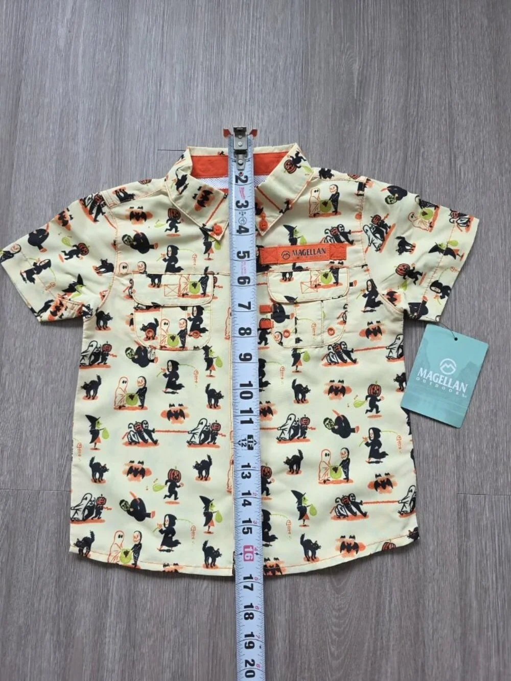 Magellan Boys 2T Halloween Shirt Fishing Button Up Short Sleeve NWT - Picture 3 of 11